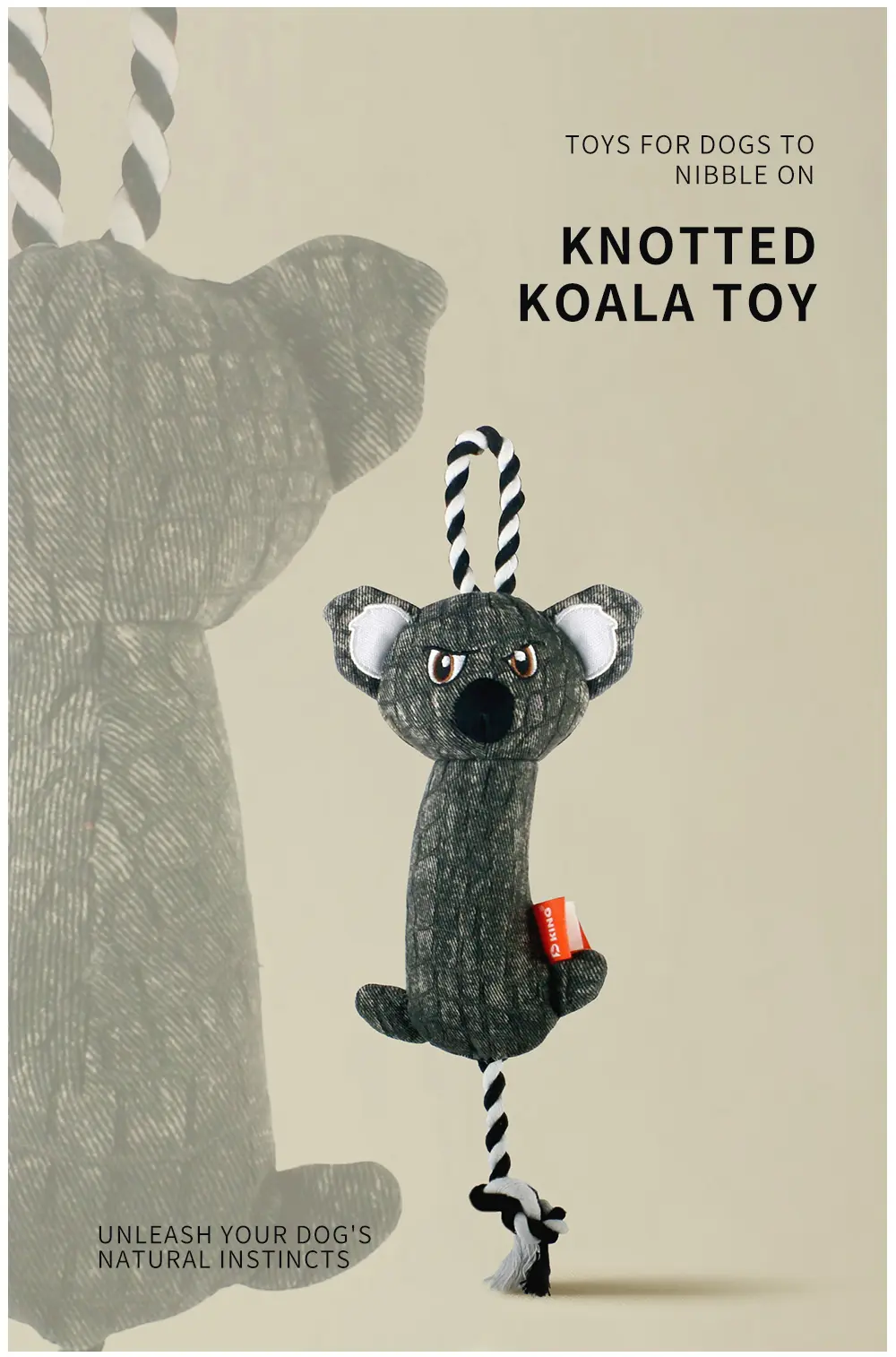 2025 New Product Classic Animal Shape Sturdy Dog Toy Collection Knotted Koala (6)