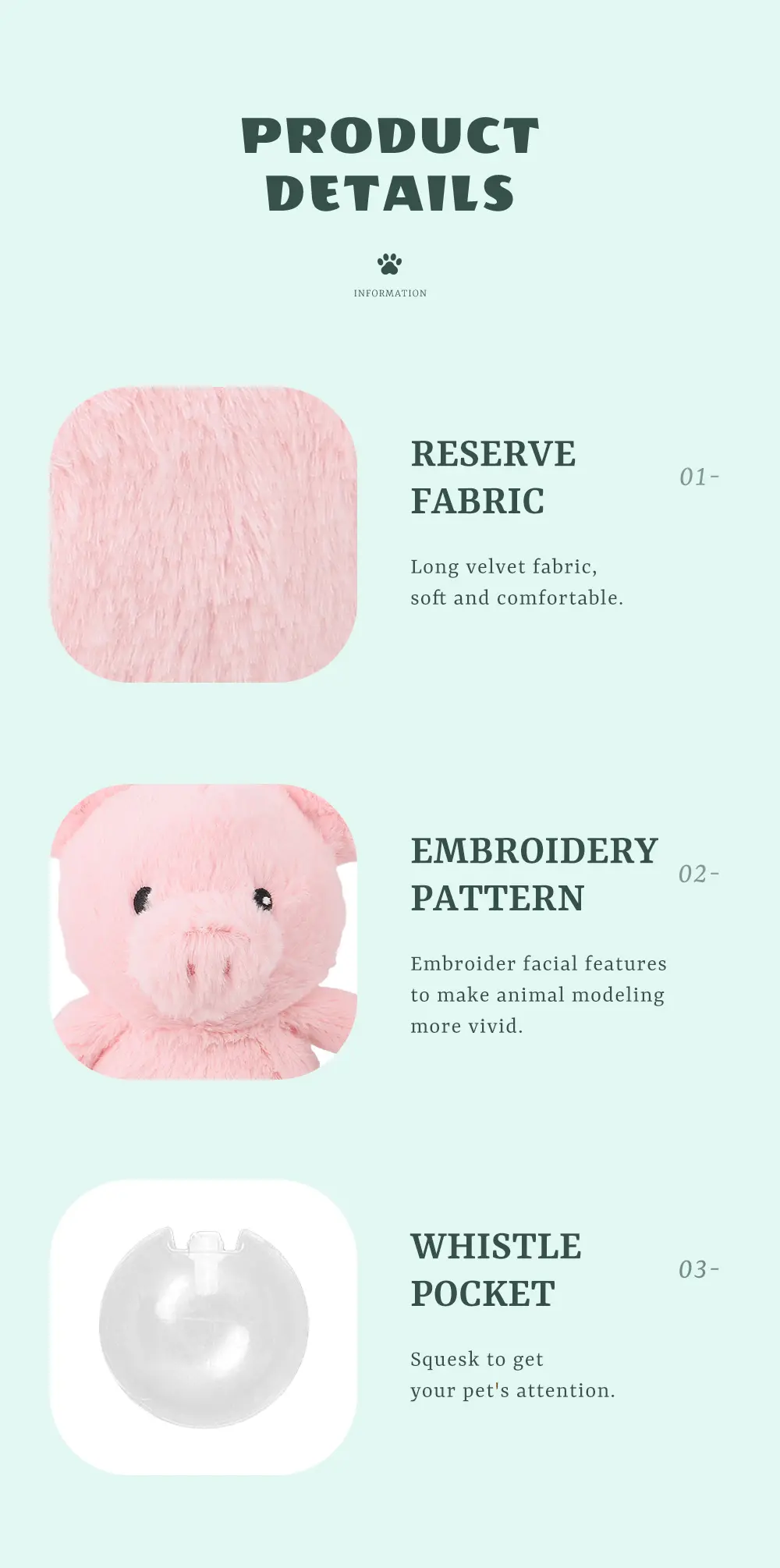 Plush Toy Series, Cute And Diverse, Soft And Comfortable, Safe Companionship:Cattle,Donkey,Pig (7)