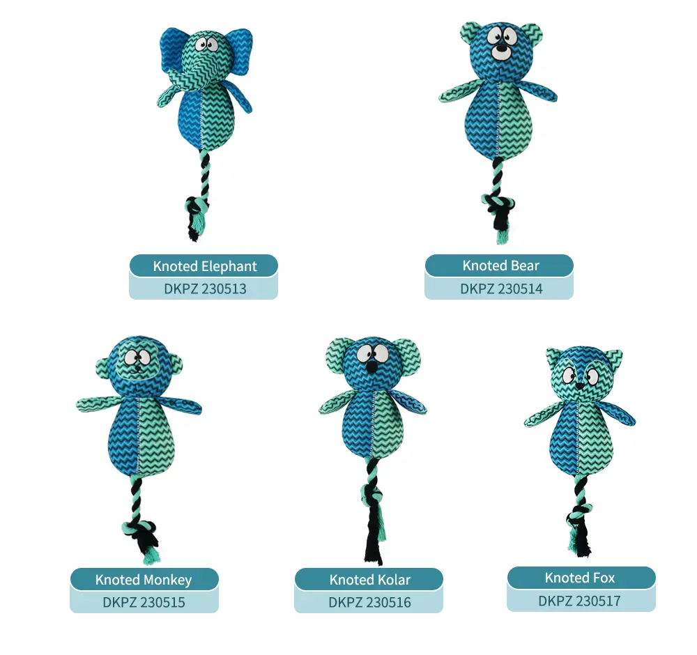 2025 Latest Design Rope-style Plush Pet ToyKnoted Elephant,Knoted Bear,Knoted Monkey,Knoted Kolar,Knoted FoX (9)