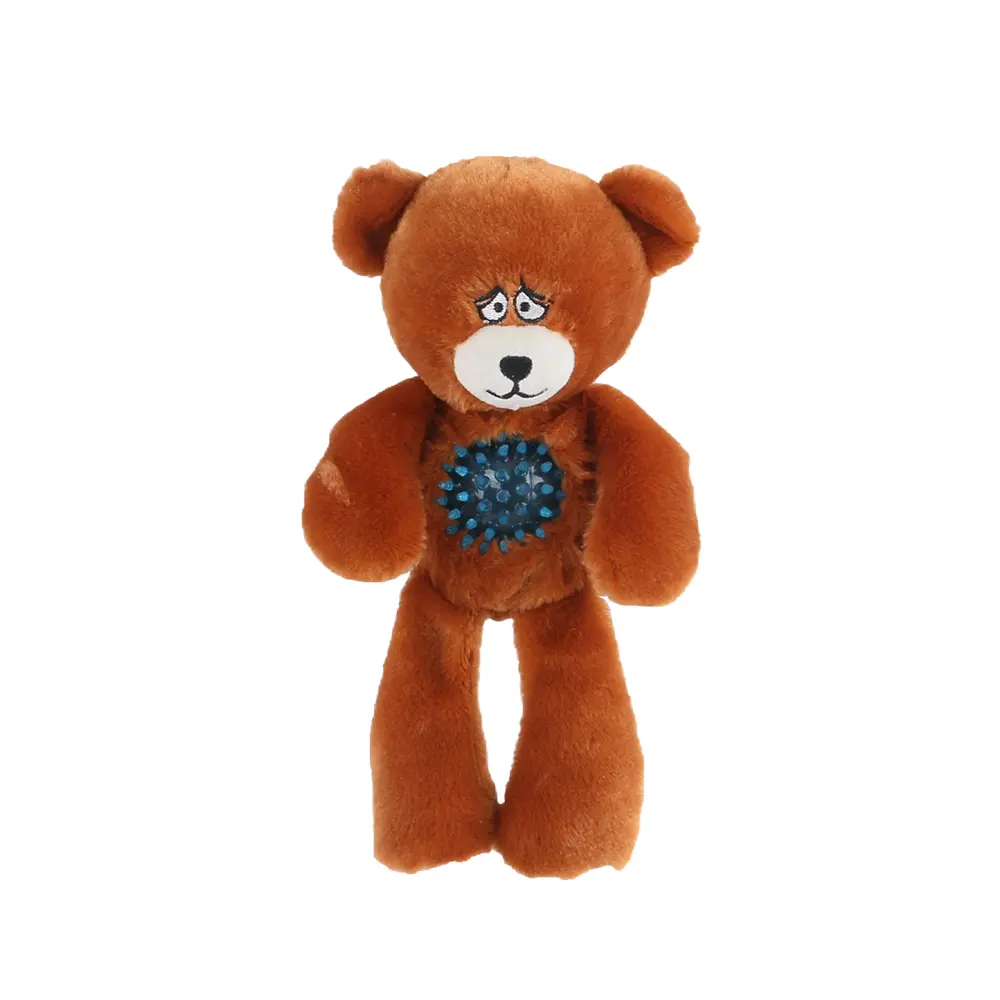 Bear-Shaped Interactive Dog Toy with TPR Ball and Sound Feature