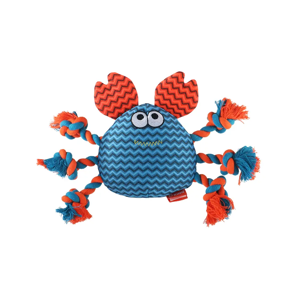 Dog chew toys: diverse designs, durable, teething-friendly, interactive fun.：Knottde Crab，Frog，Dragon