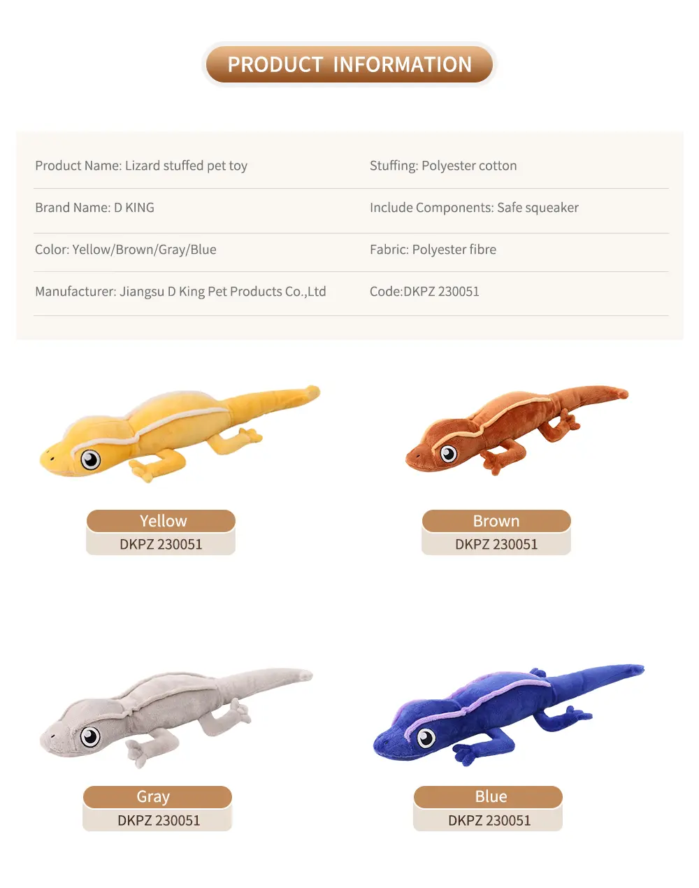 Dog Plush Toy With A Creative Lizard Design, Accompanying Growth (8)