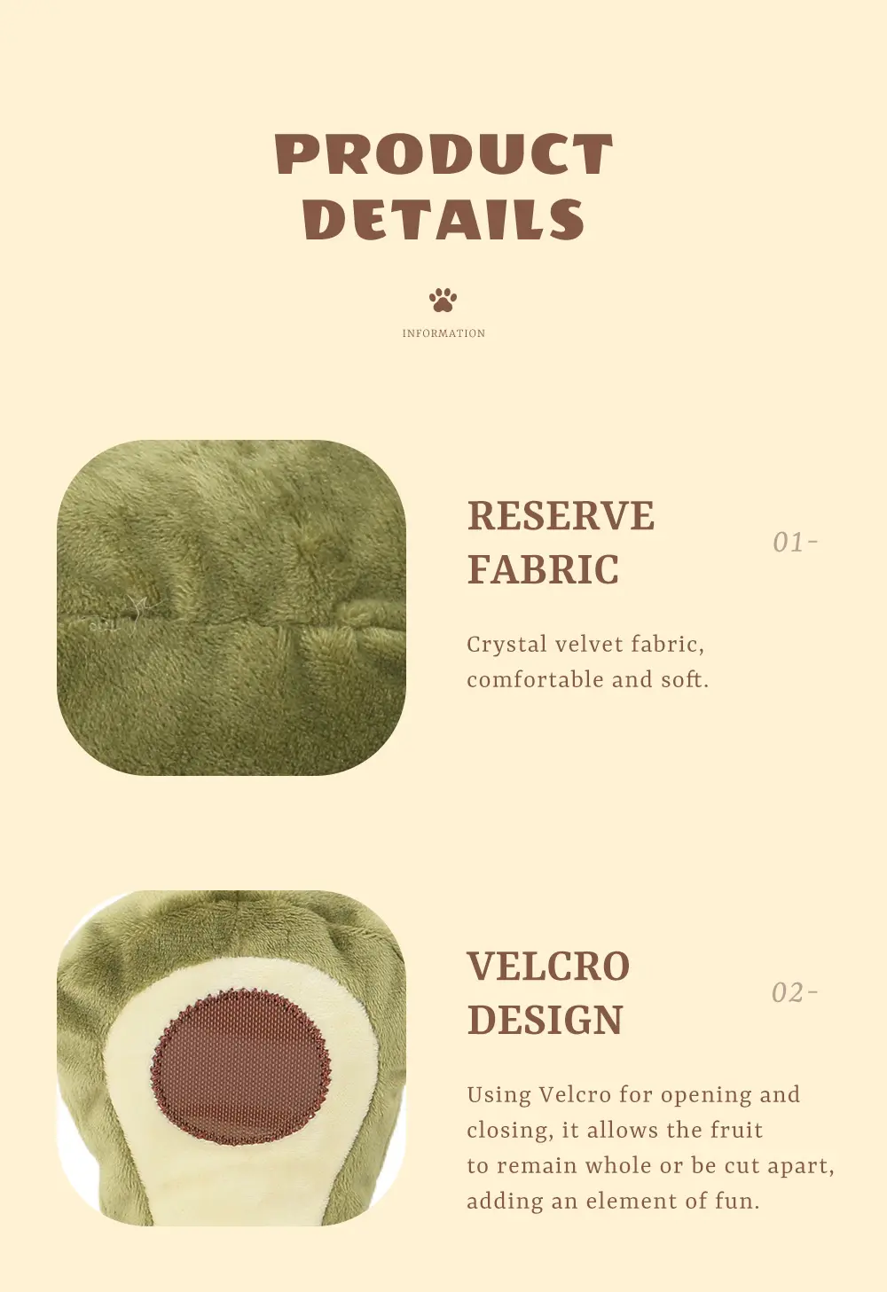 Creative Fruit Series Interactive Pet Plush Toys:Pear、Banana、Avocado、Apple (9)