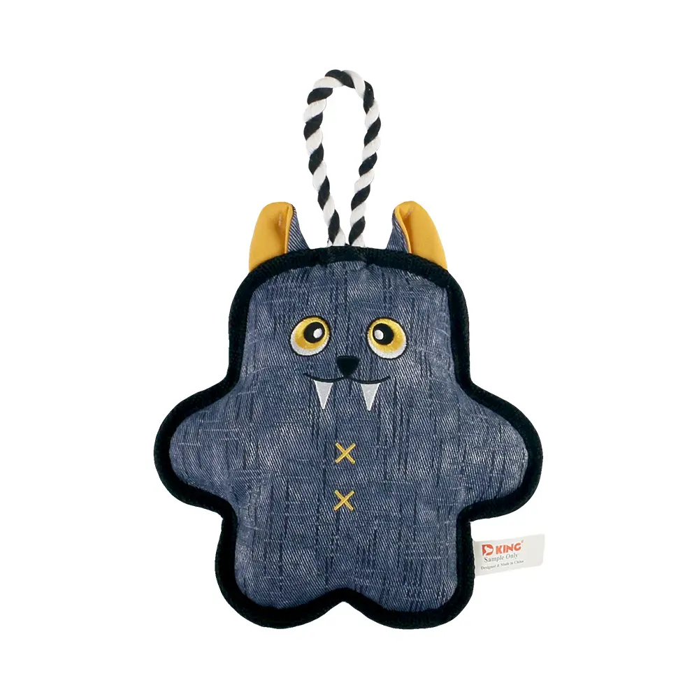 2025 New Product Classic Animal Shape Sturdy Dog Toy Collection Oblate Knotted Bat