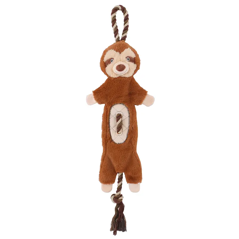 Plush Rope Toys for Pets: Sloth, Monkey, Donkey, Pig Editions