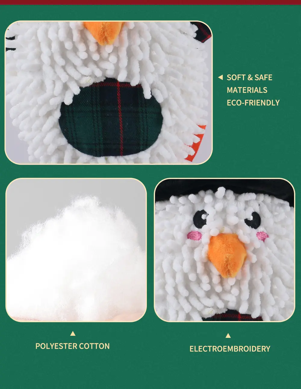 The Joyful Season Of Christmas, With Soft Plush Pet Toys Warmly Accompanying Soft Penguin, Soft Snow Man, Soft Reindeer (8)