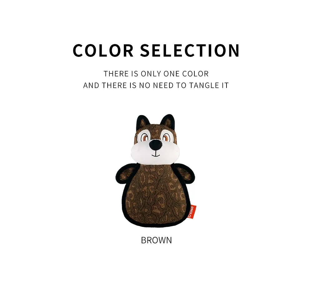 2025 New Product Classic Animal Shape Sturdy Dog Toy Collection Oblate Body Squirrel (8)