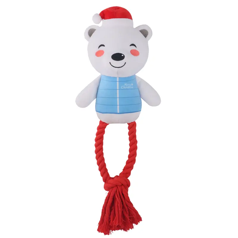 Interactive Plush Toys: White Bear, White Rabbit, and Penguin with Rings