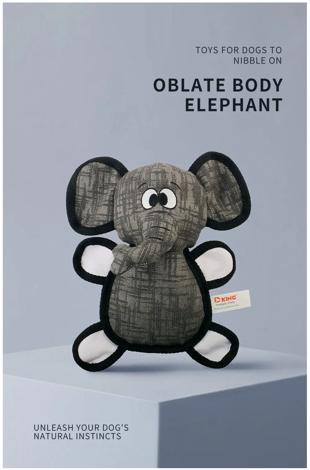 2025 New Product Classic Animal Shape Sturdy Dog Toy Collection Oblate Body Elephant (4)