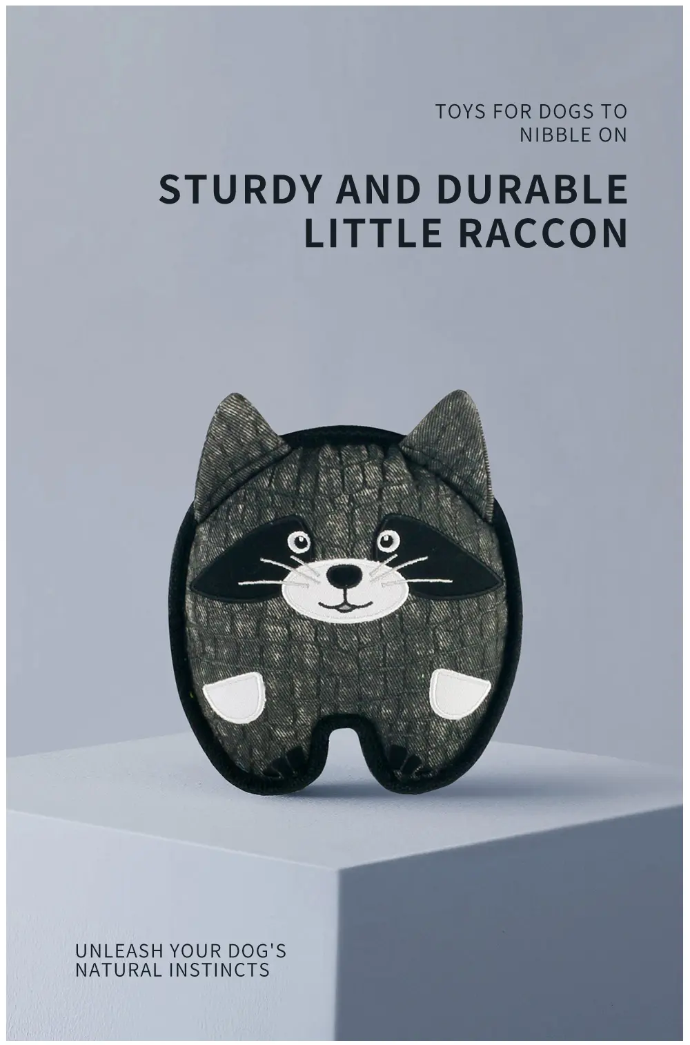 2025 New Product Classic Animal Shape Sturdy Dog Toy Collection 3D Raccon (4)