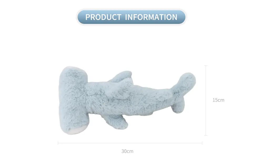 Cuddly Stuffed Shark Toy Soft, Safe, Fun For Pets! (10)