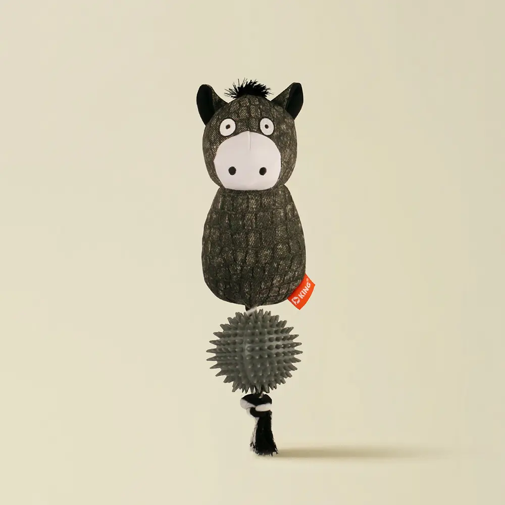 2025 New Product Classic Animal Shape Sturdy Dog Toy Collection Donkey with Thorn Ball (4).jpg