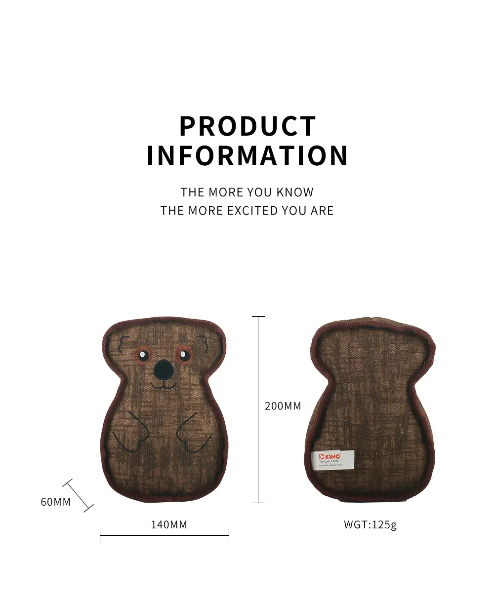 2025 New Product Classic Animal Shape Sturdy Dog Toy Collection 3D Koala (5)