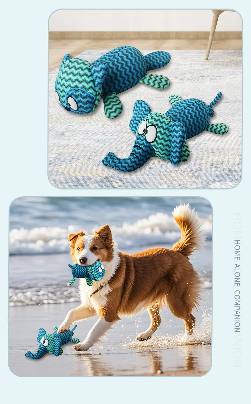 blue striped pet toy