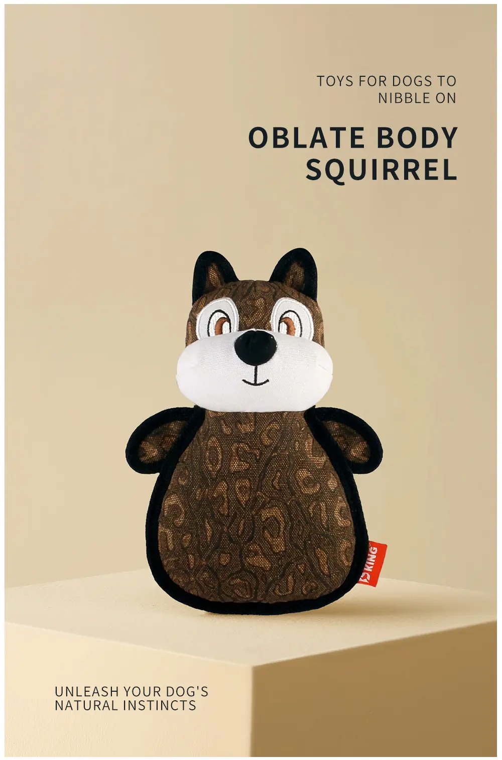 2025 New Product Classic Animal Shape Sturdy Dog Toy Collection Oblate Body Squirrel (5)
