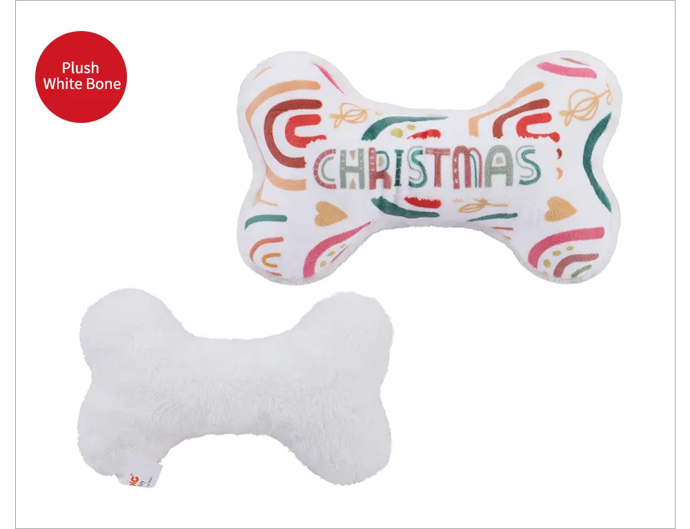 Christmas collection of squeaky plush toys Interlaced Red Bone,Interlaced Brown Bone,Interlaced Green Bone,Bounded Red Bone,Plush White Bone-1 (12)