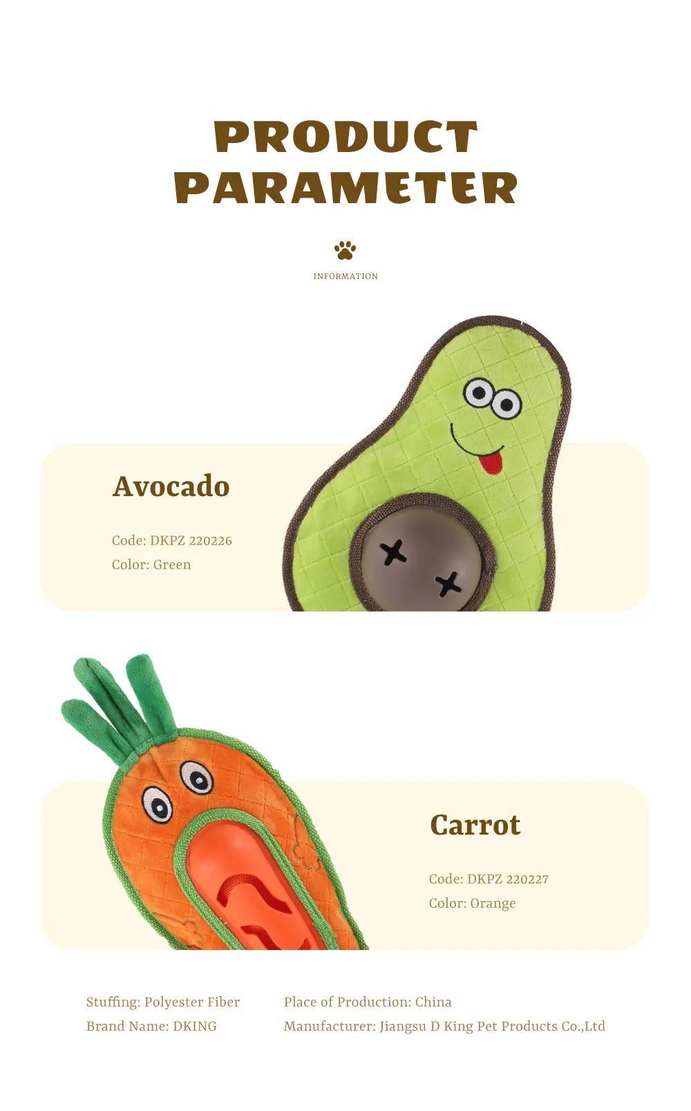 Orange & Avocado-Shaped Dog Stuffed Toys A Furry Delight for Your Canine Companion (5)