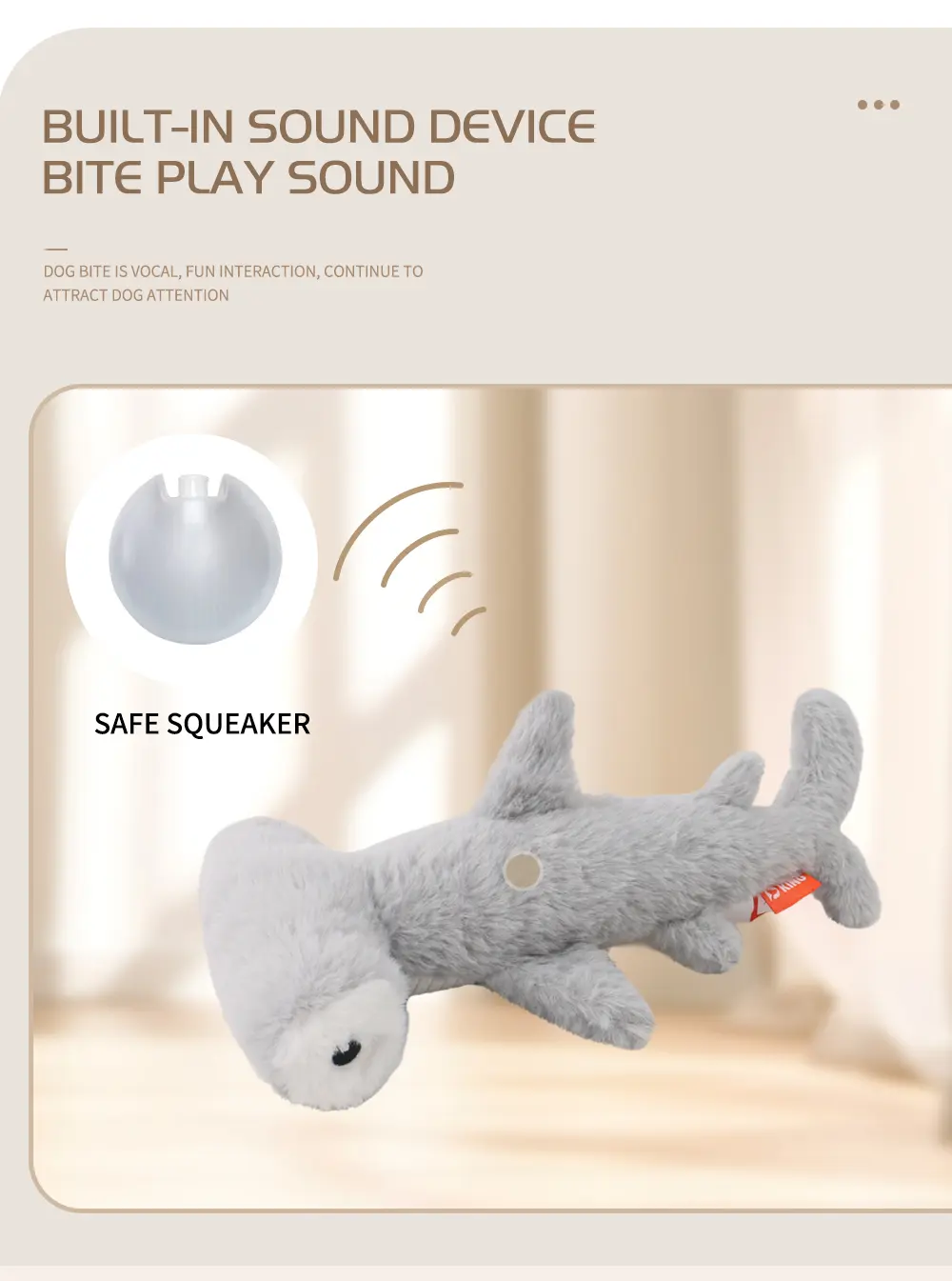 Cuddly Stuffed Shark Toy Soft, Safe, Fun For Pets! (8)