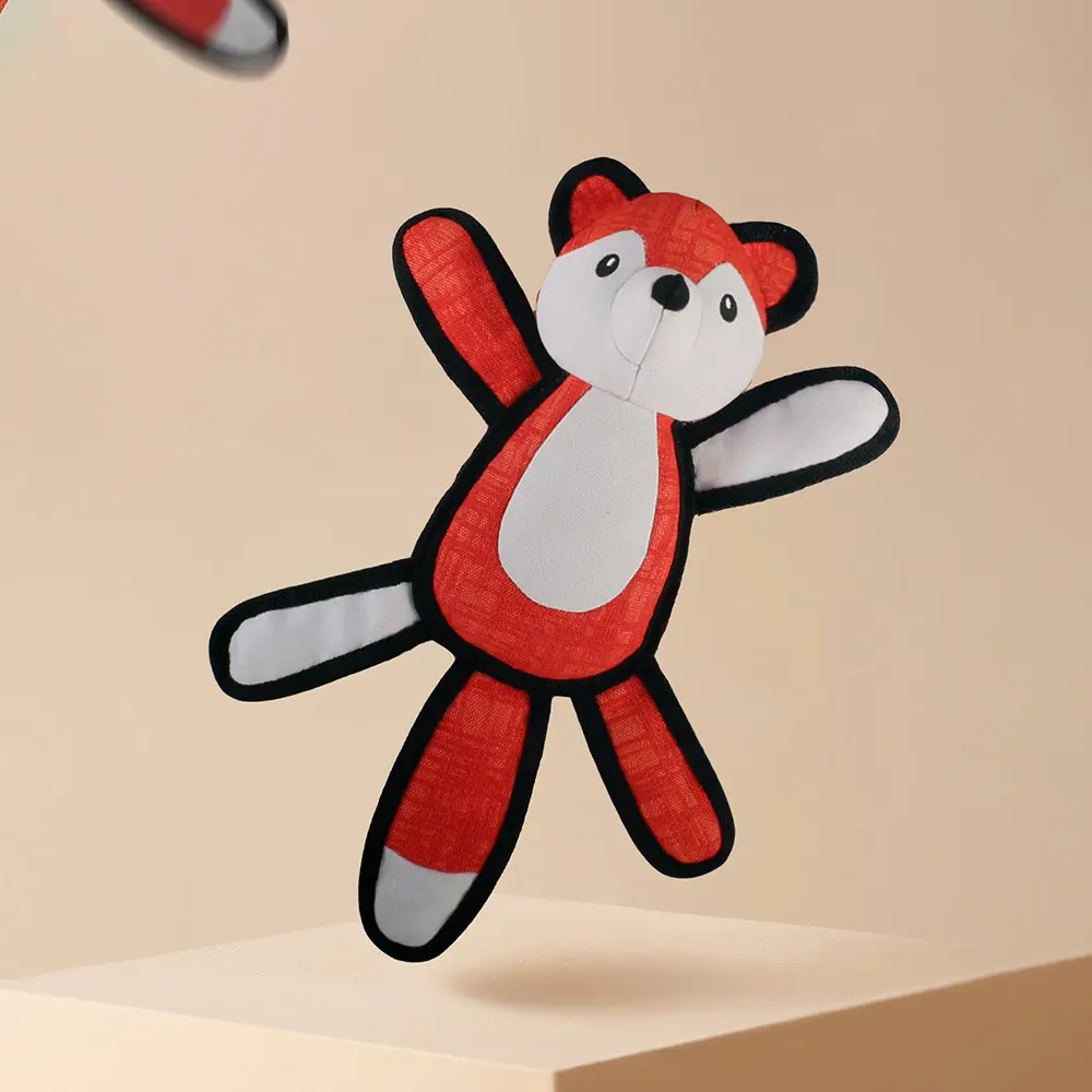 2025 New Product Classic Animal Shape Sturdy Dog Toy Collection Oblate Body Fox (4).jpg