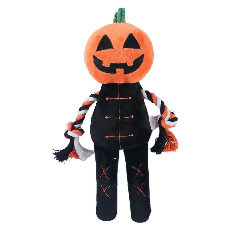 2025 Latest Pet Interactive Plush Toy Series, Innovative Design Enhances Pet's Fun, Safe Materials：Zombie，Pumpkin Boy，Mummy，Vampire