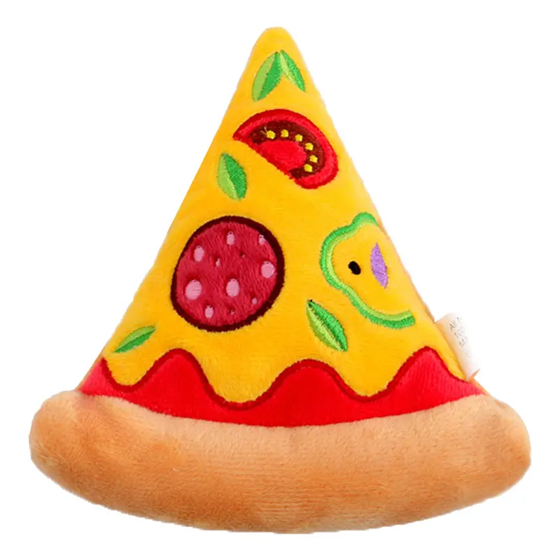 Canine - Friendly Plush Toys: Cake, Pizza, and Beef Roll