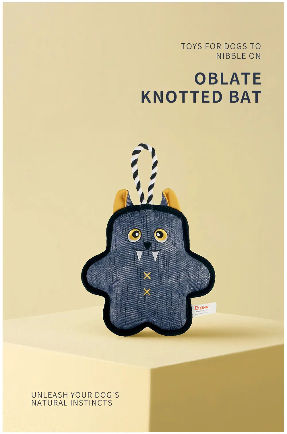 2025 New Product Classic Animal Shape Sturdy Dog Toy Collection Oblate Knotted Bat (5)