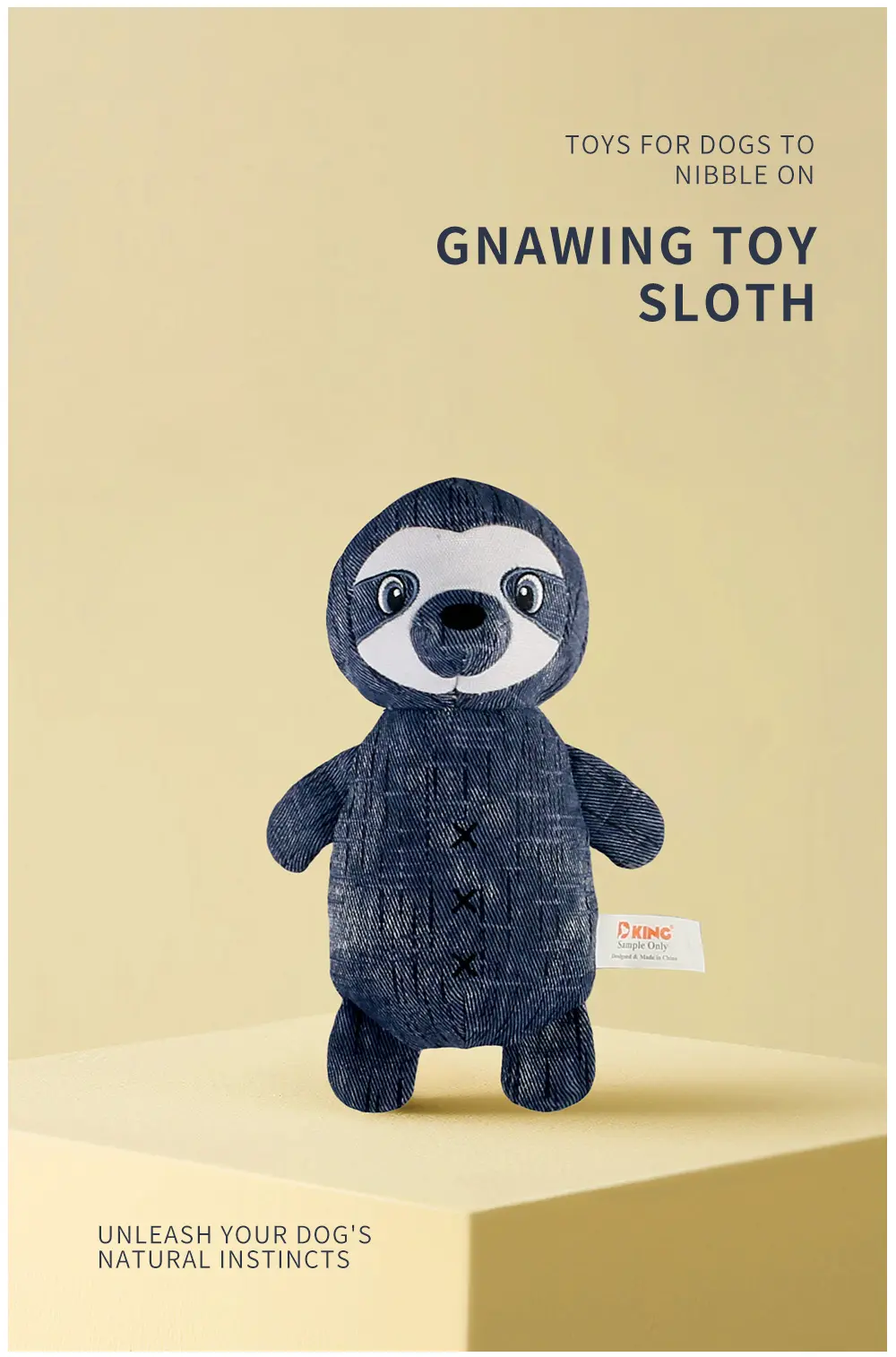 2025 New Product Classic Animal Shape Sturdy Dog Toy Collection Sloth (5)