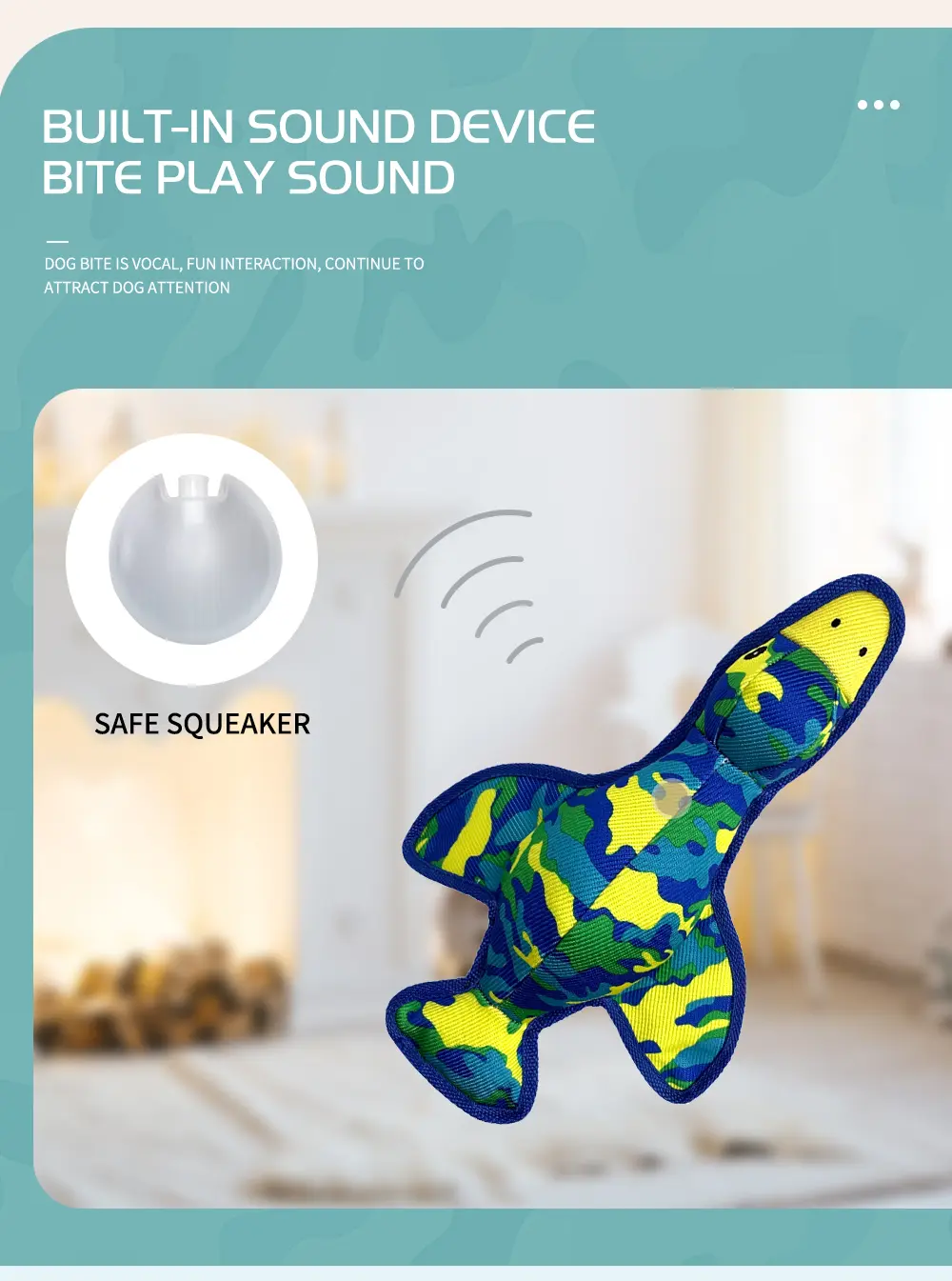 Camouflage Flying Duck, High Quality, Rattle Design, Enhances Bond, Exercises Pets (6)