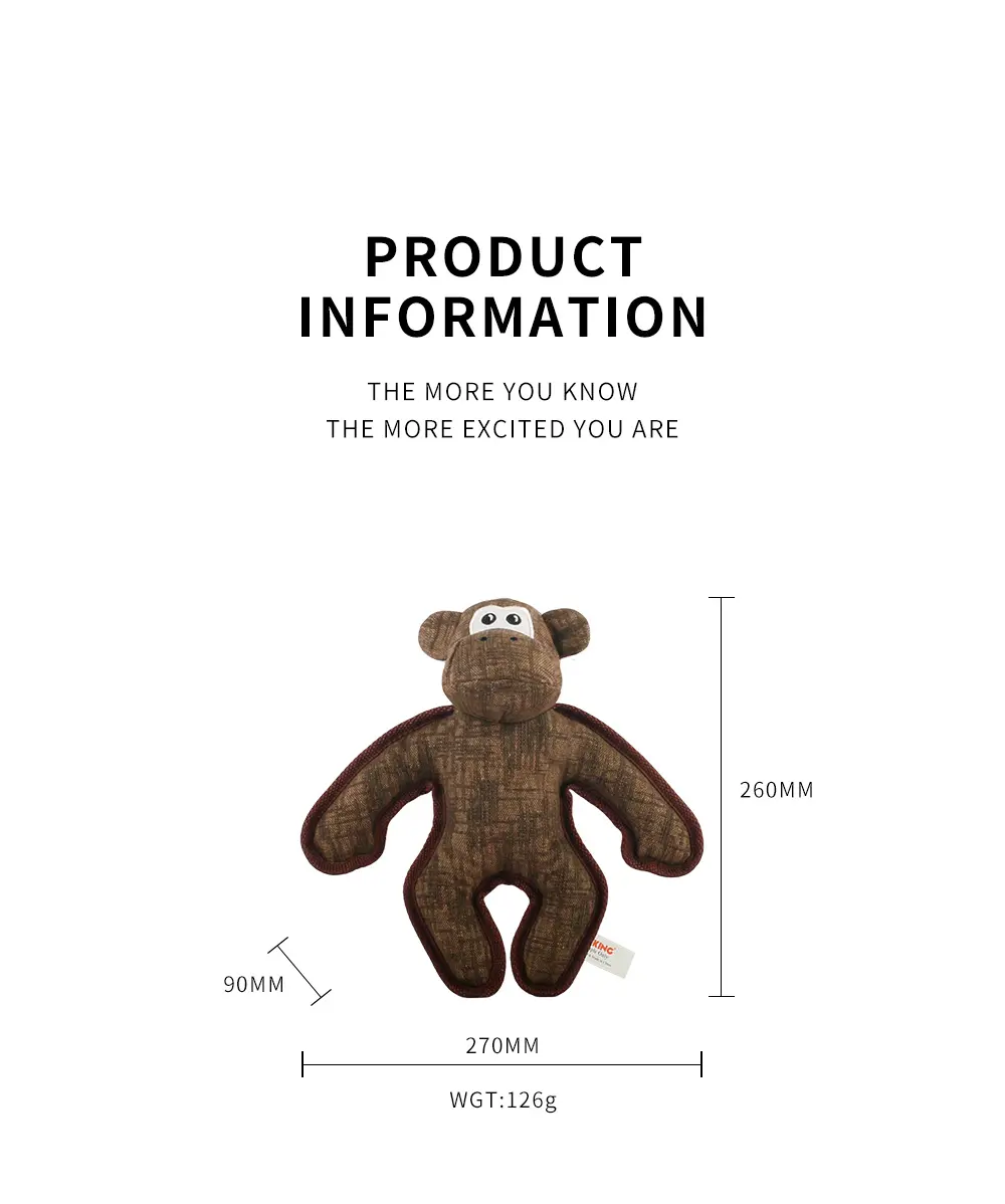 2025 New Product Classic Animal Shape Sturdy Dog Toy Collection Oblate Squirrel (6)