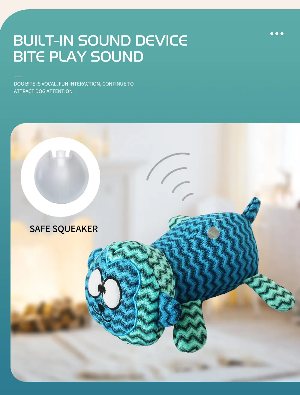 blue striped pet toy