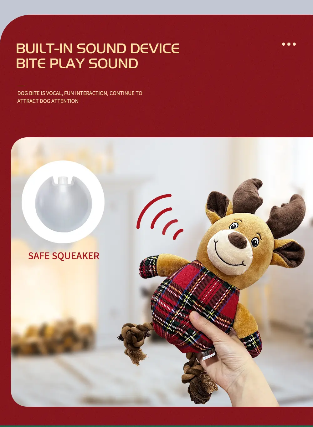 Christmas Series Characteristic Squeaky Plush Toys, Adding Holiday Fun, Warm Companionship, Letting Joyful Sounds Echo Through the Entire Winter (8)