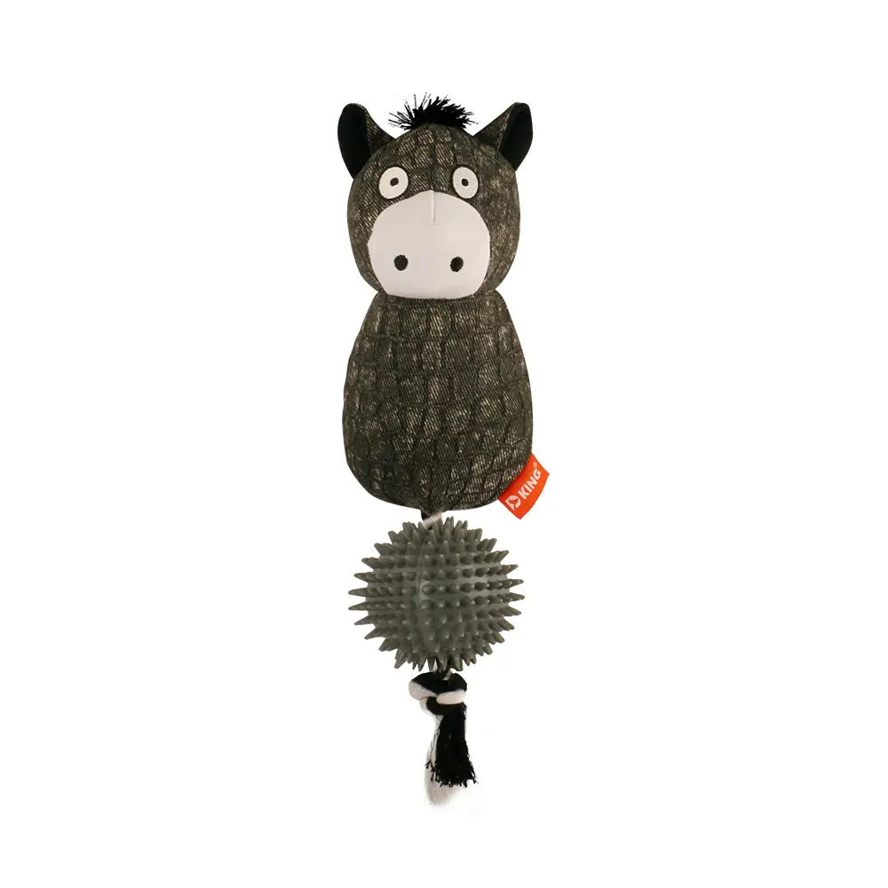2025 New Product Classic Animal Shape Sturdy Dog Toy Collection Donkey with Thorn Ball
