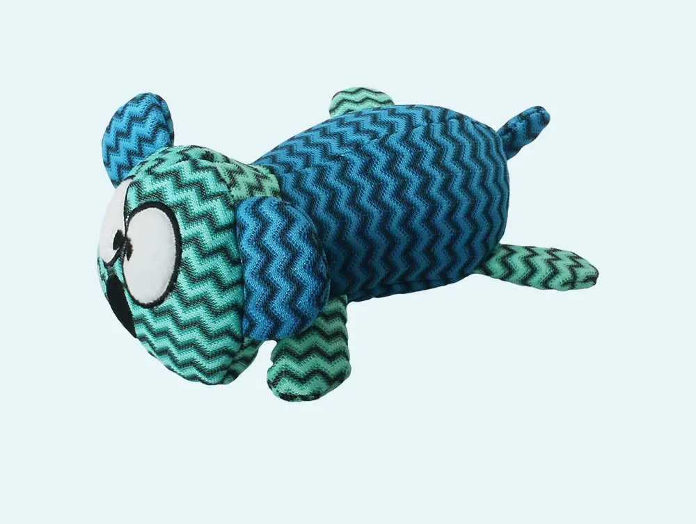 blue striped pet toy