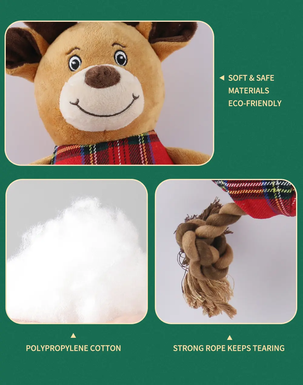 Christmas Series Characteristic Squeaky Plush Toys, Adding Holiday Fun, Warm Companionship, Letting Joyful Sounds Echo Through the Entire Winter (9)
