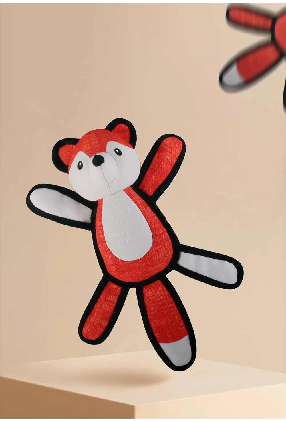 2025 New Product Classic Animal Shape Sturdy Dog Toy Collection Oblate Body Fox (10)