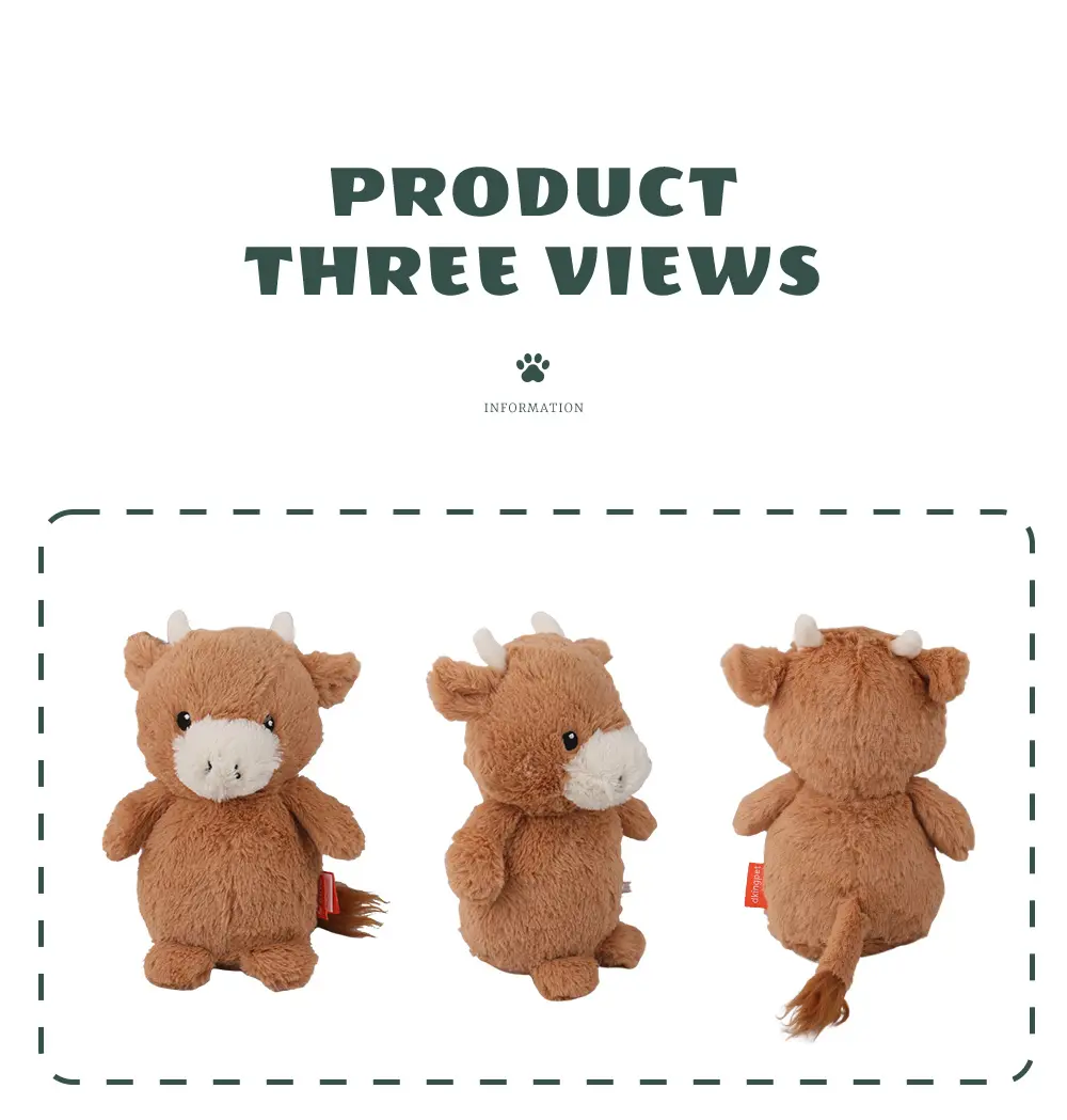 Plush Toy Series, Cute And Diverse, Soft And Comfortable, Safe Companionship:Cattle,Donkey,Pig (8)