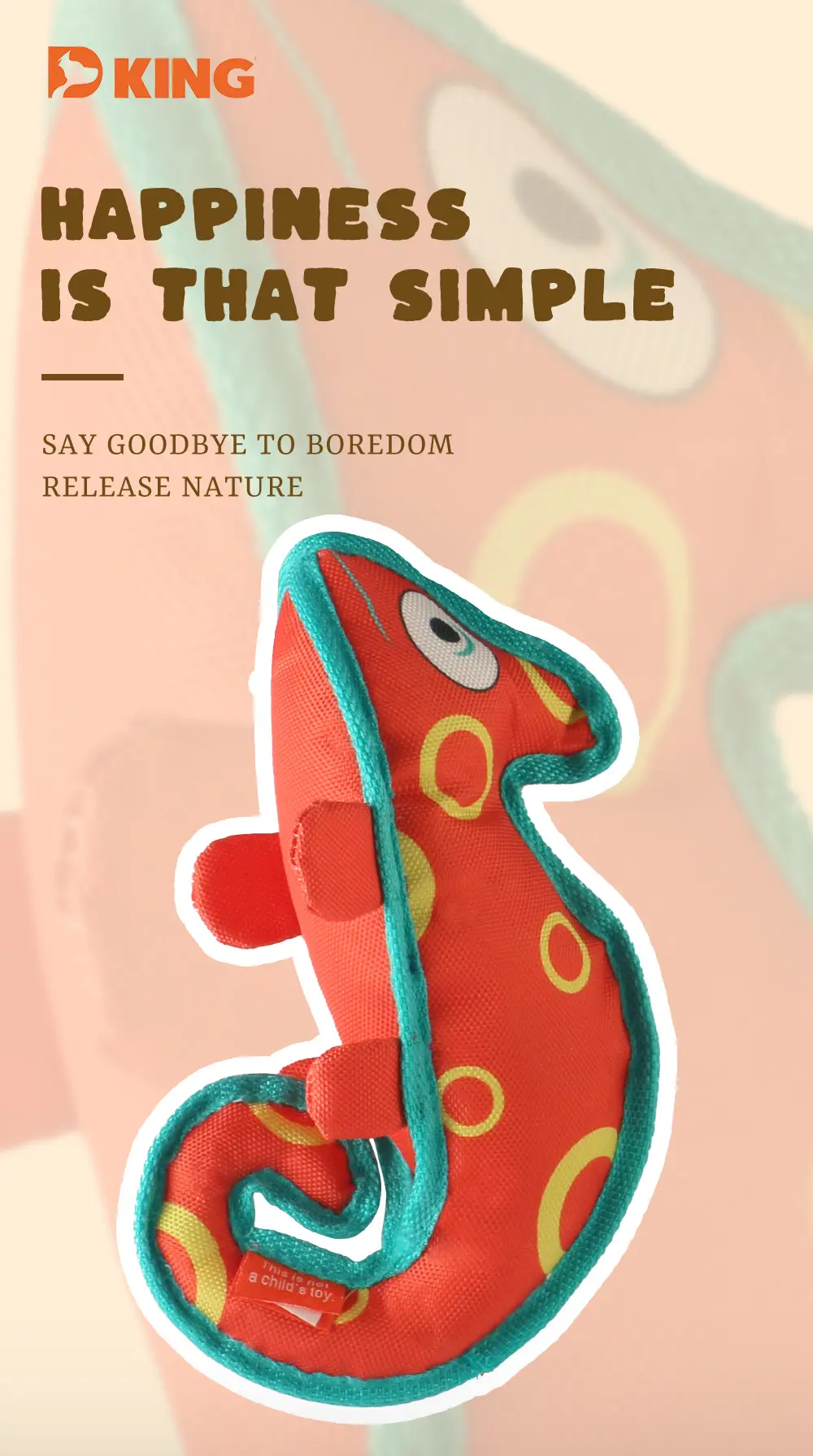 Soft, Safe, Interactive Dog Toys Excel:Sea Horse,Bear Frisbee,Chameleon,Snake (5)