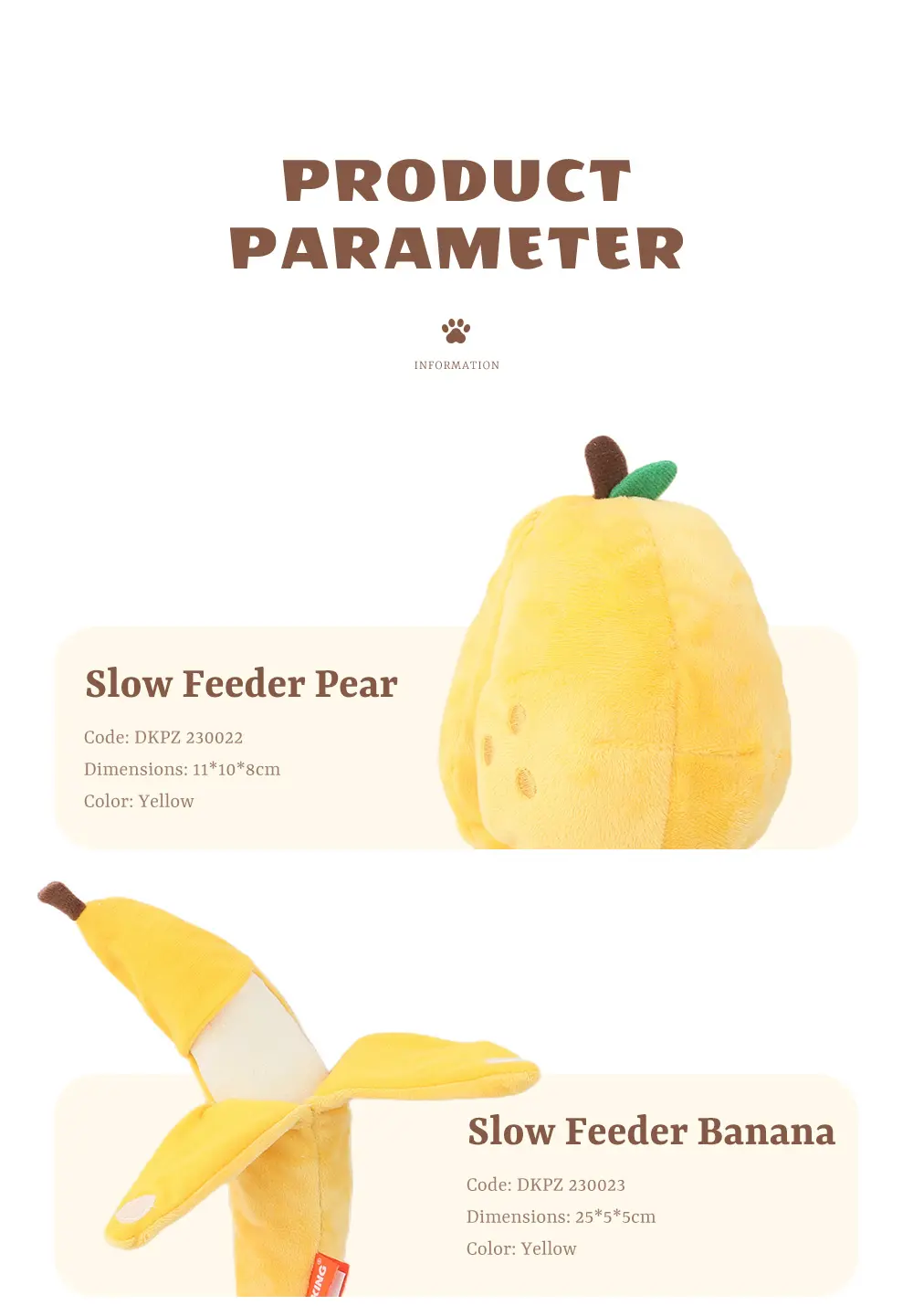 Creative Fruit Series Interactive Pet Plush Toys:Pear、Banana、Avocado、Apple (7)