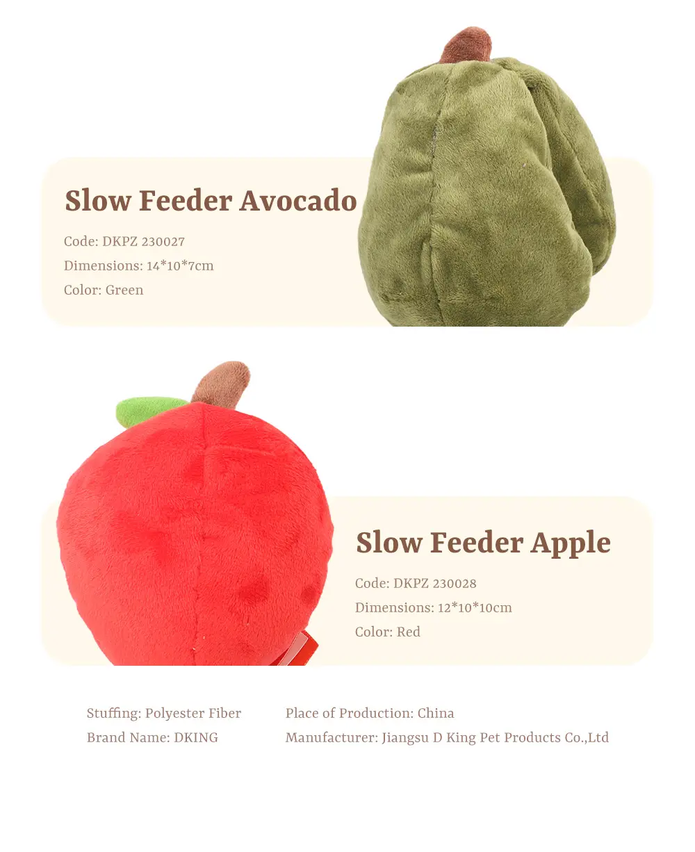 Creative Fruit Series Interactive Pet Plush Toys:Pear、Banana、Avocado、Apple (8)